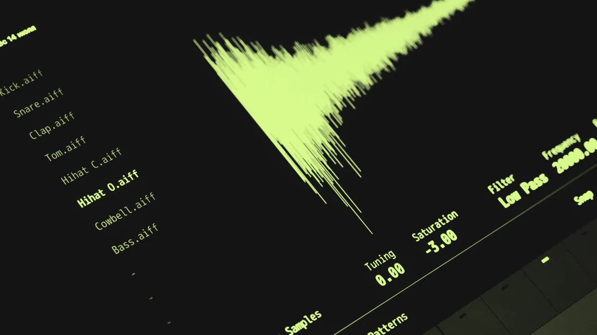 A song waveform on a screen.