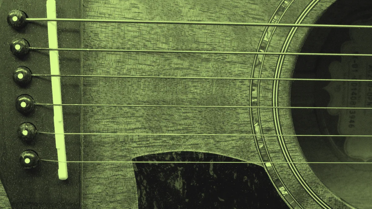 An acoustic guitar.
