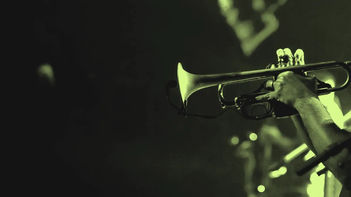 A trumpet, a defining voice of jazz.