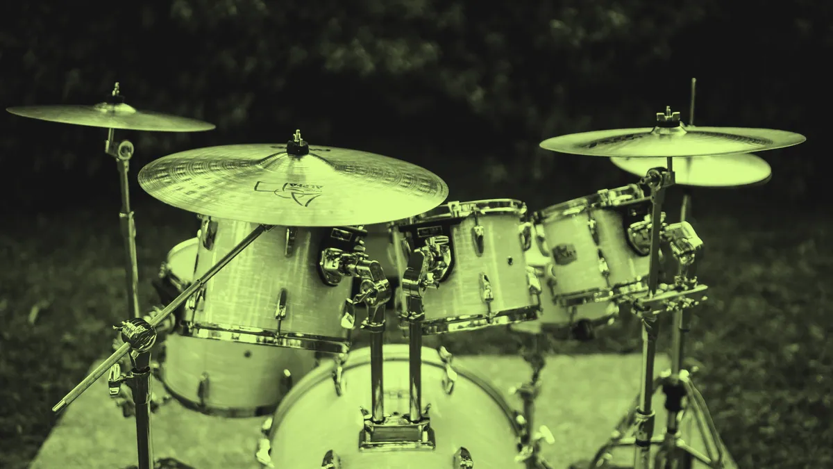 Drums, central to reggae one-drop groove.