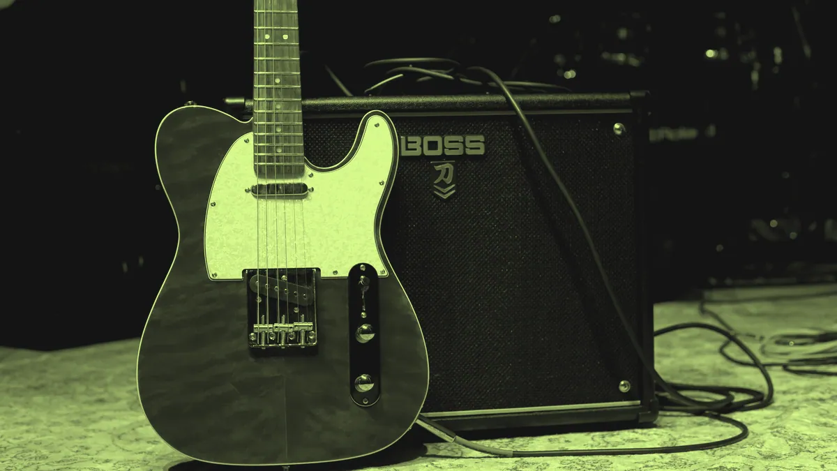 An electric guitar and amp, the core of rock.